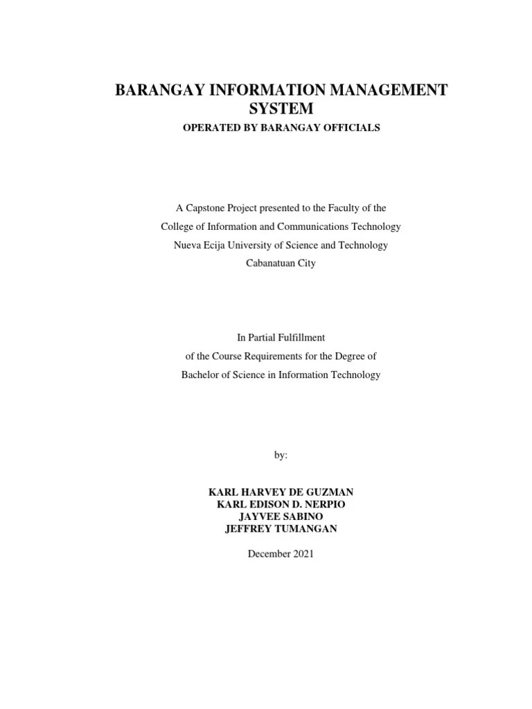 Barangay Information Management System O | PDF | Graphical User Interfaces | Integrated ...