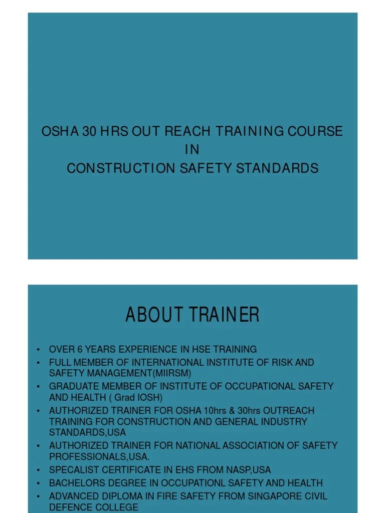 Osha 30