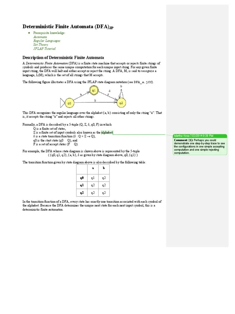 Deterministic Finite Automata Module | PDF