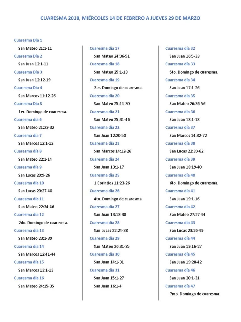 Dias De Cuaresma | PDF