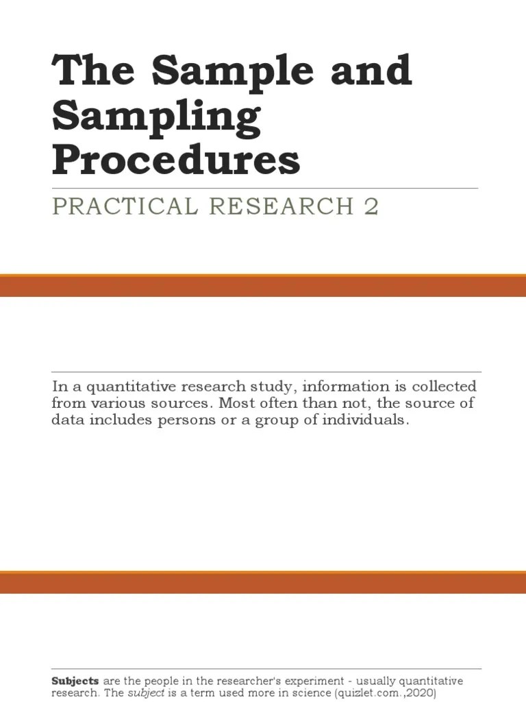 The Sample And Sampling Procedures | PDF | Sampling (Statistics ...