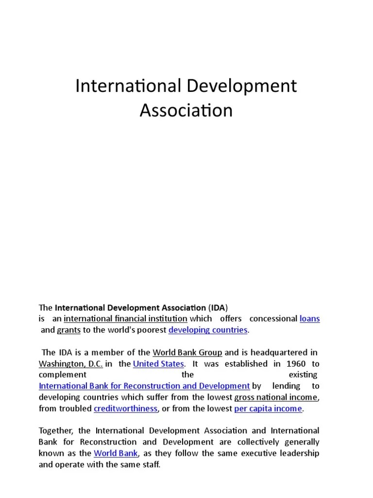 International Development Association | PDF | International Development Association | Economies