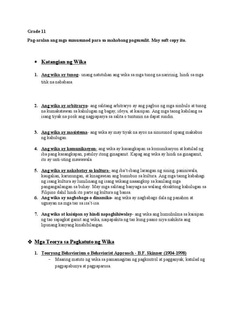 Grade 11 Module 1 Reviewer | PDF