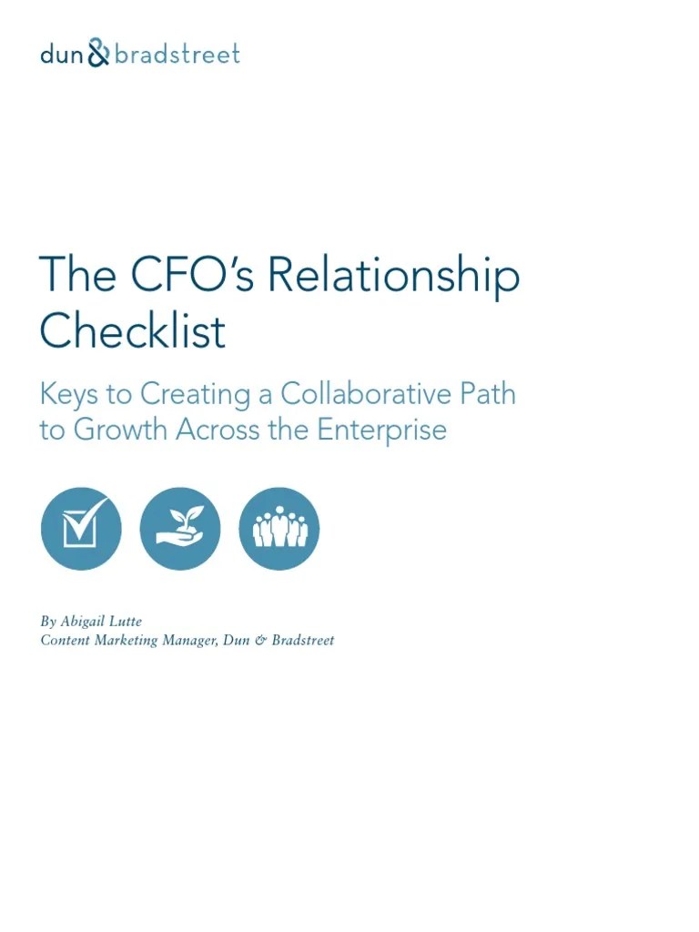 Cfo Relationship Checklist | PDF | Chief Financial Officer | Supply Chain