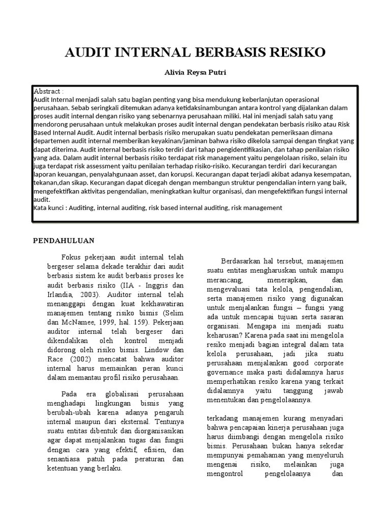 Audit Internal Berbasis Resiko | PDF