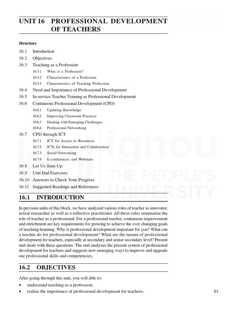 Professional Development Of Teacher | PDF | Teachers | Teaching Method