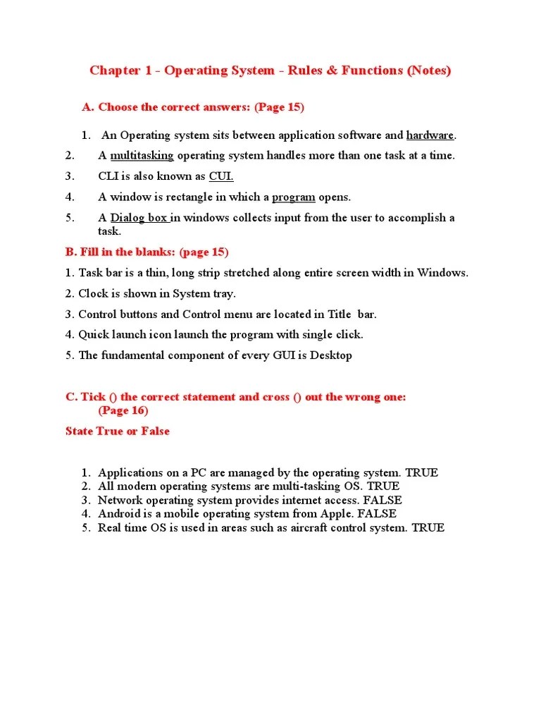 Chapter 1 - Operating System Notes | PDF