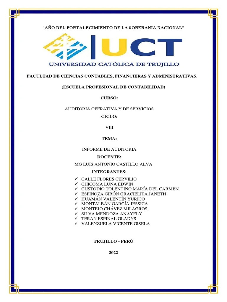 Informe De Auditoria 1 | PDF | Auditoría | Contralor