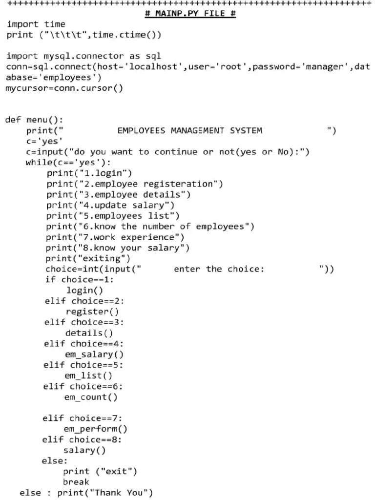 Code For School Management System Class 12 Python Project | PDF