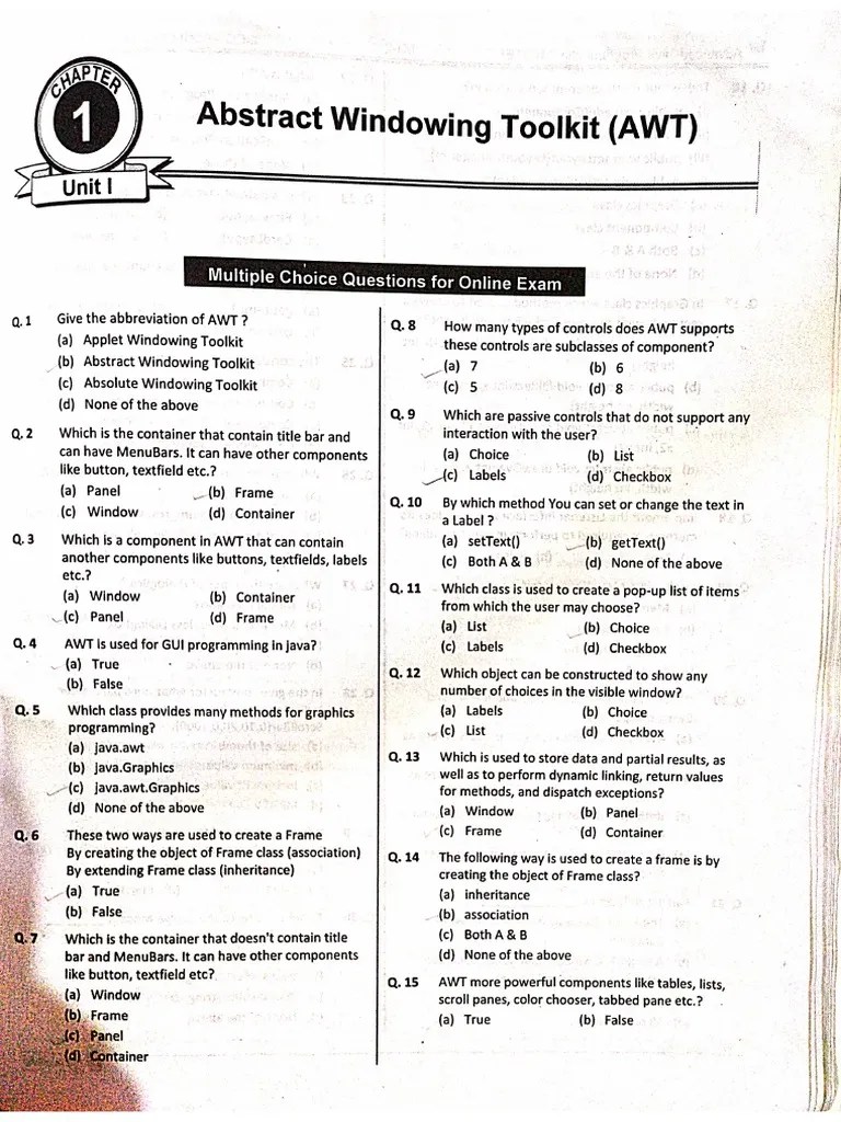 Advanced Java Programming MCQ ? | PDF