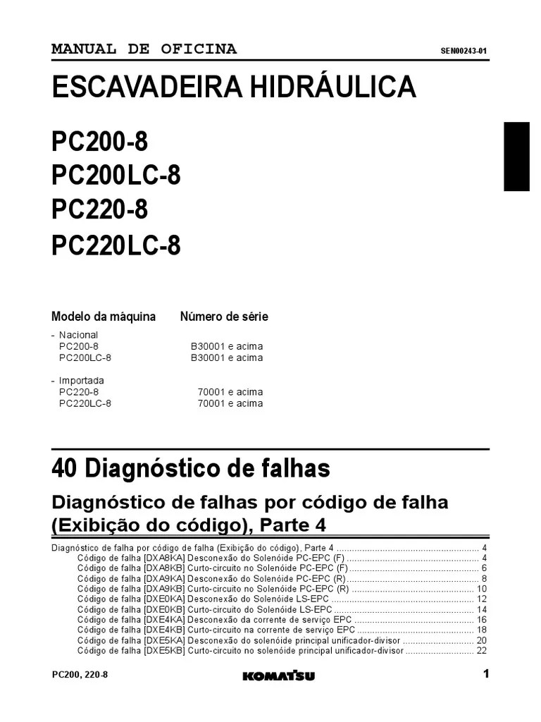PC 200-8 DIAGNÓSTICO DE FALHAS POR CÓDIGO DE FALHA (Exibição Do Código) Parte 4 | PDF | Rede ...
