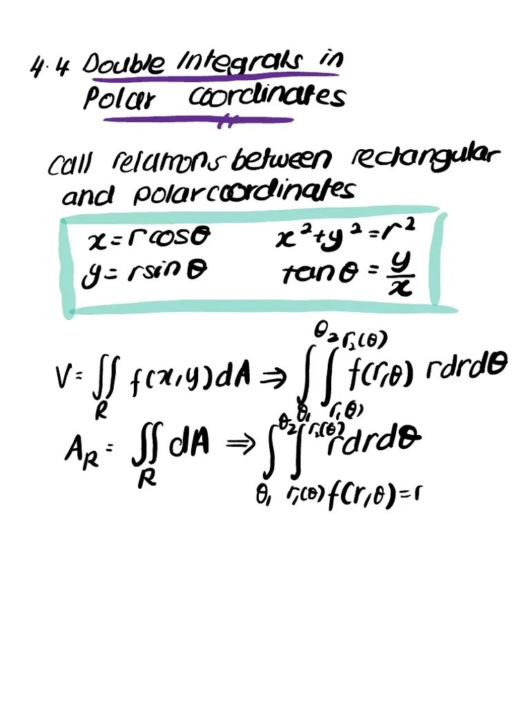 4.4 Double Integrals In Polar Coordinates | PDF | Theoretical Physics ...