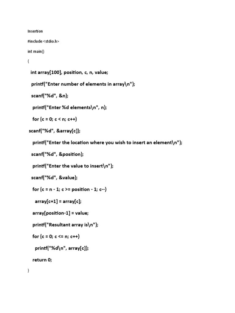 Insertion And Deletion In An Array | PDF | Teaching Methods & Materials ...