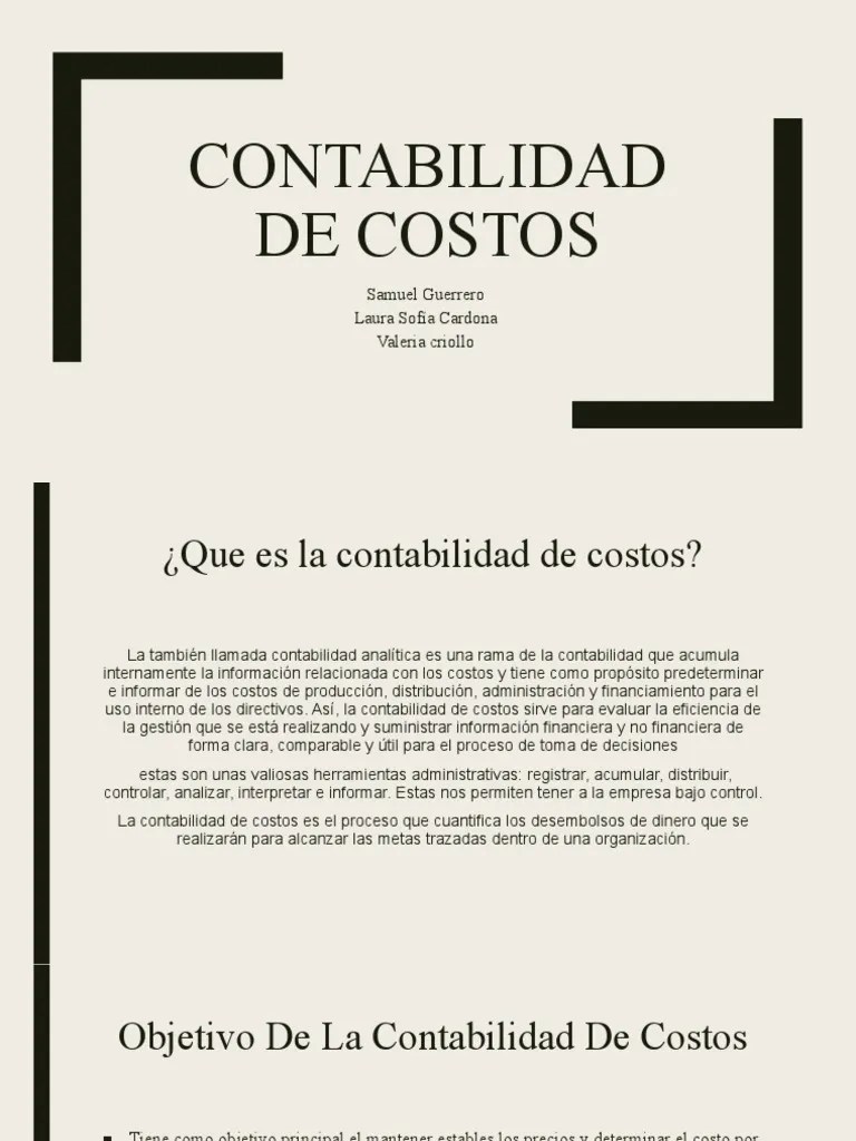 Contabilidad De Costos | PDF | Contabilidad De Costos | Contabilidad