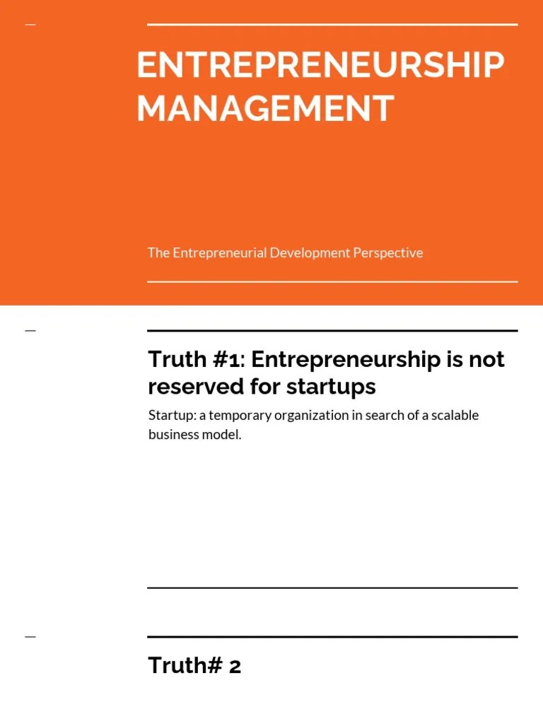 The Entrepreneurial Development Perspective | PDF | Entrepreneurship ...