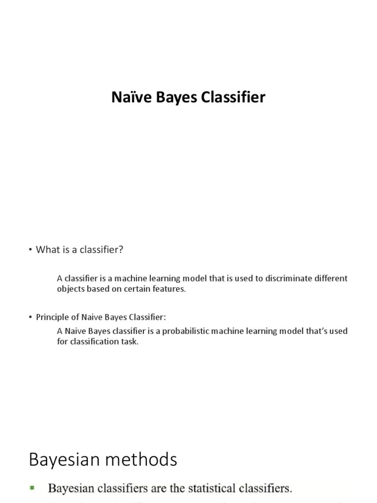 Naïve Bayes Classifier | PDF | Statistical Classification | Statistics
