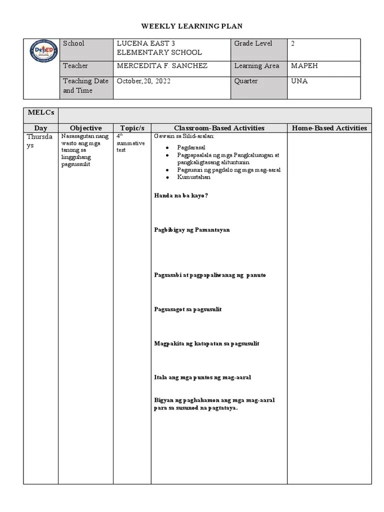 4th Summative Test | PDF