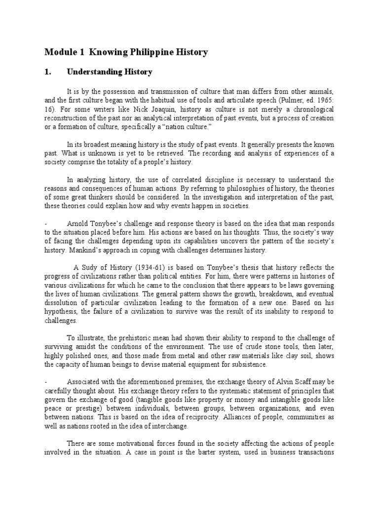 Module 1knowing Philippine History | PDF