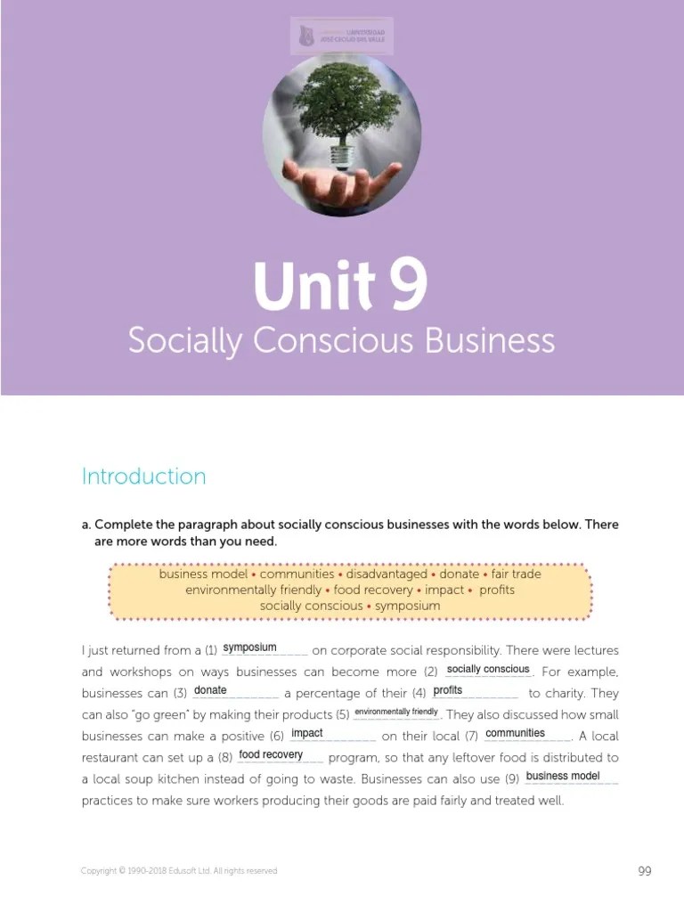 Workbook Unit 9 | PDF