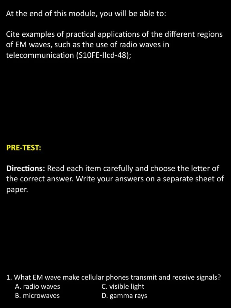 Quarter 2 - Module 2 Practical Applications And Effects Of EM Waves ...
