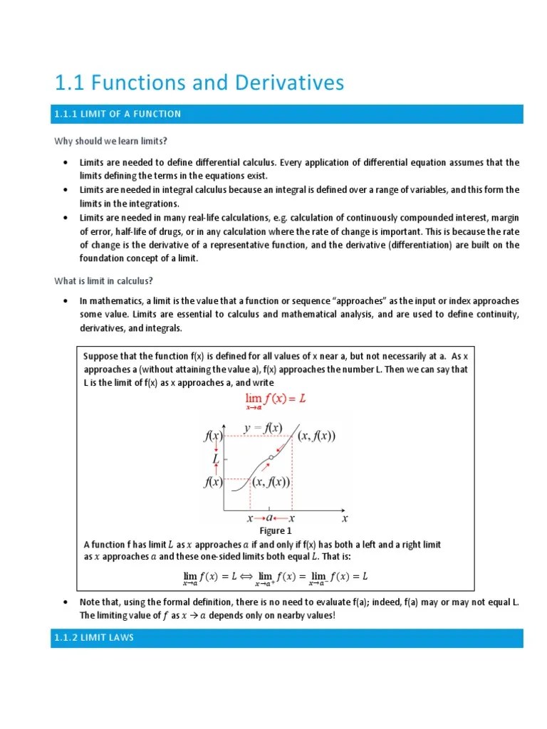 Week 1 Notes | PDF | Derivative | Function (Mathematics)