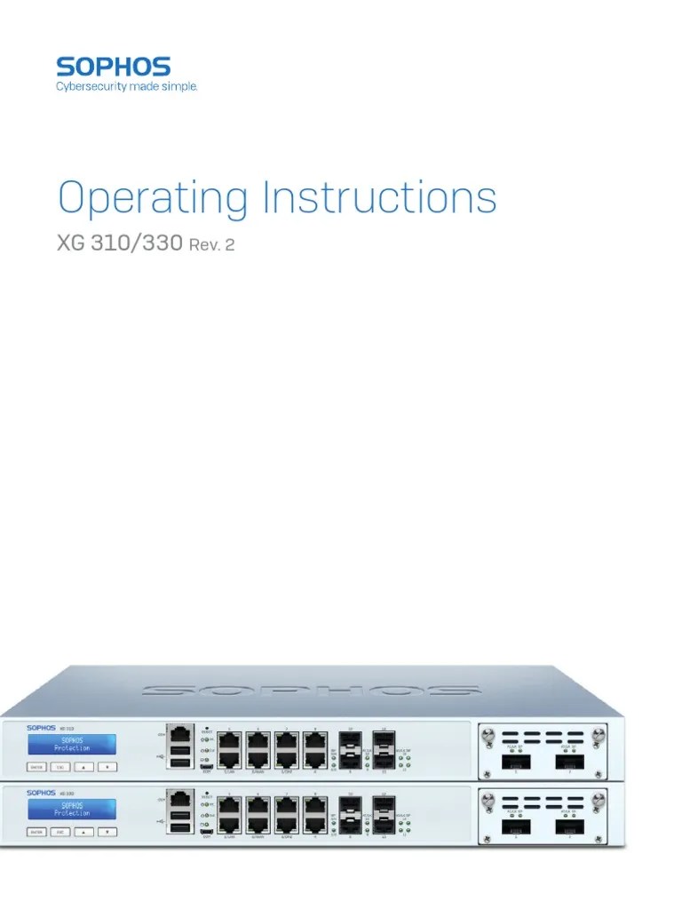 Sophos Operating Instructions XG 310 330 Rev2 Oina | PDF | Computer ...