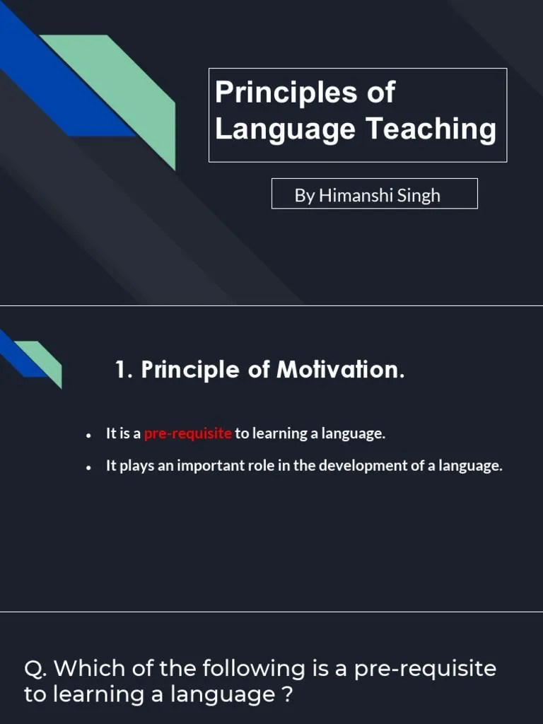 Principles Of Language Teaching (Ch-5) | PDF