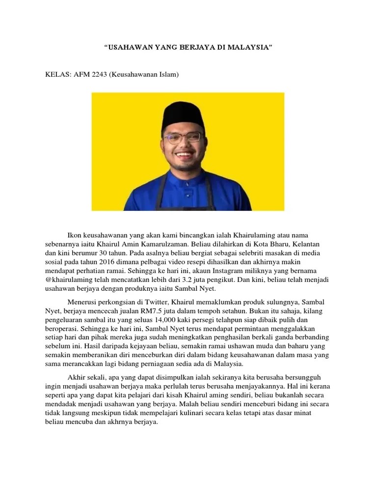 Usahawan Yang Berjaya Di Malaysia | PDF