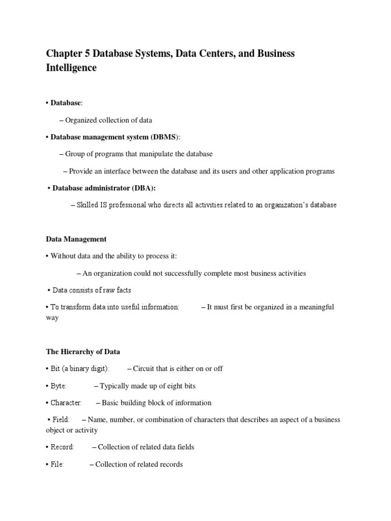 Chapter 5 Database Systems | PDF | Databases | Data Model