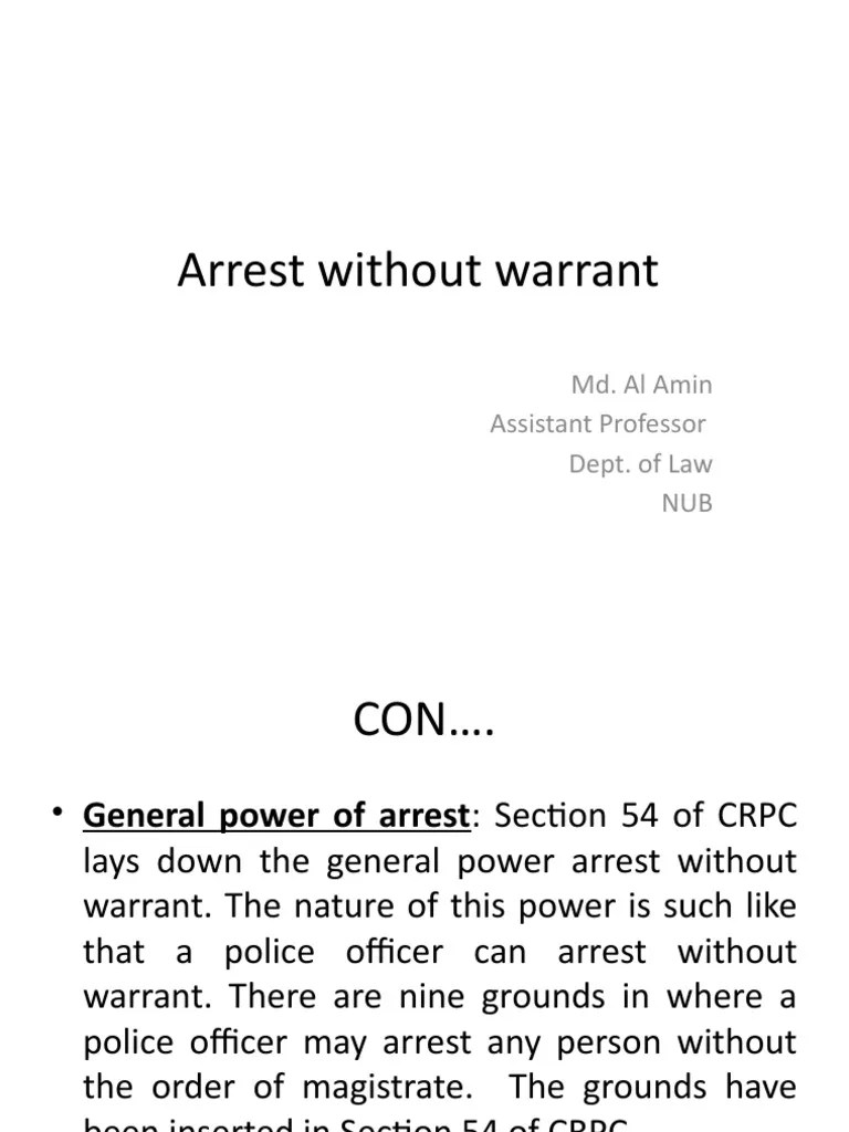 0 - Arrest Without Warrant | PDF | Arrest | Remand (Detention)