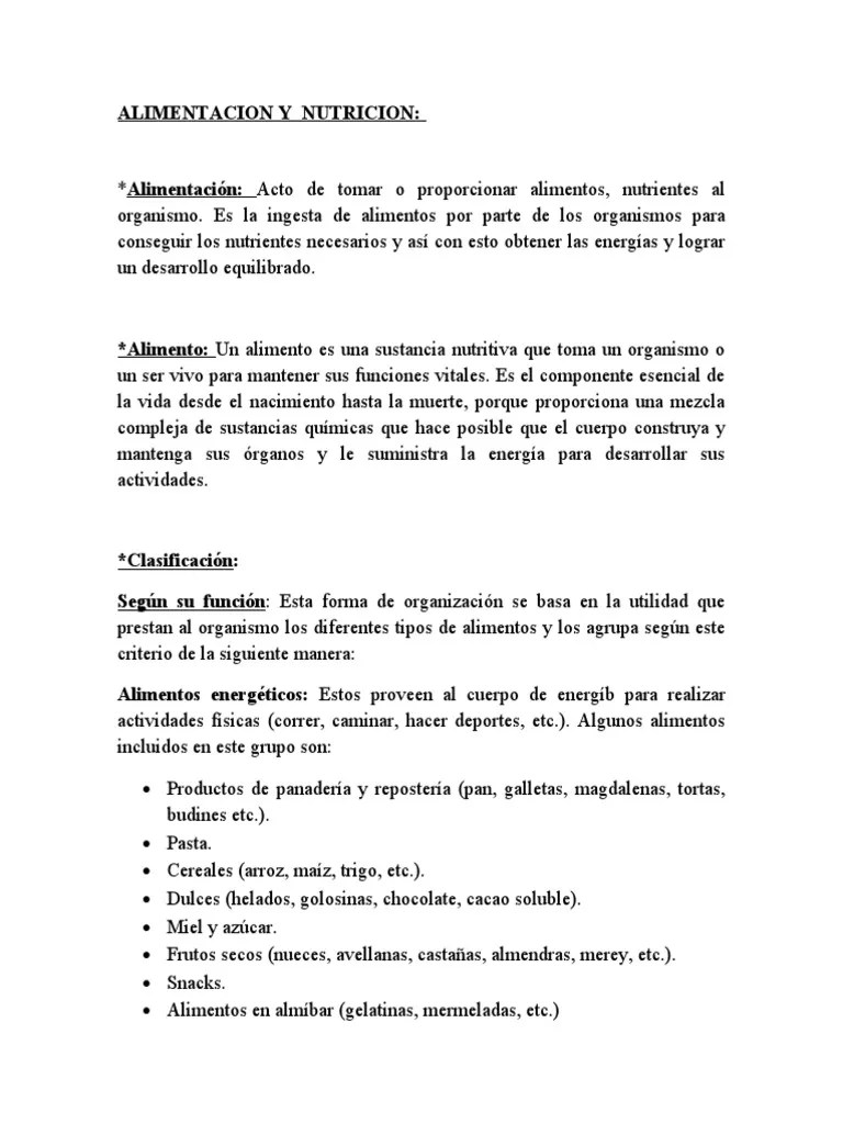 Unidad 1 Nutricion Y Alimentacion. Karen | PDF | Nutrientes | Alimentos