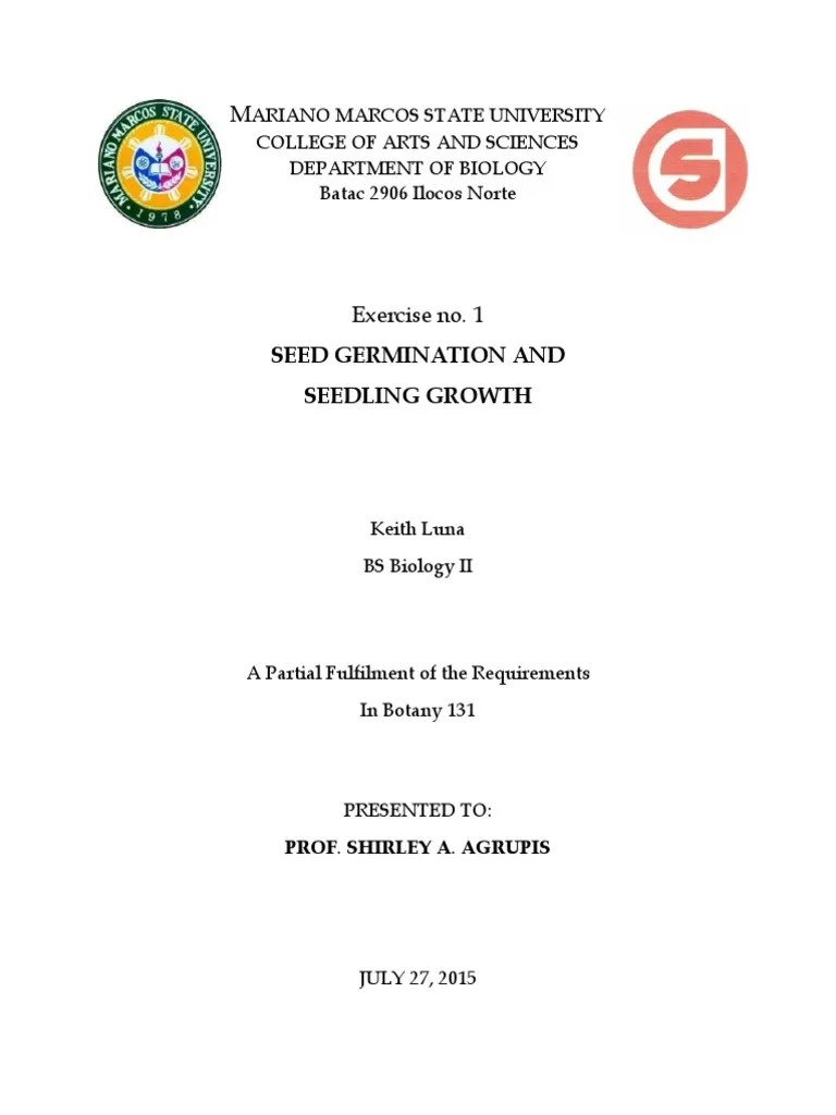 Seed Germination And Seedling Growth | PDF