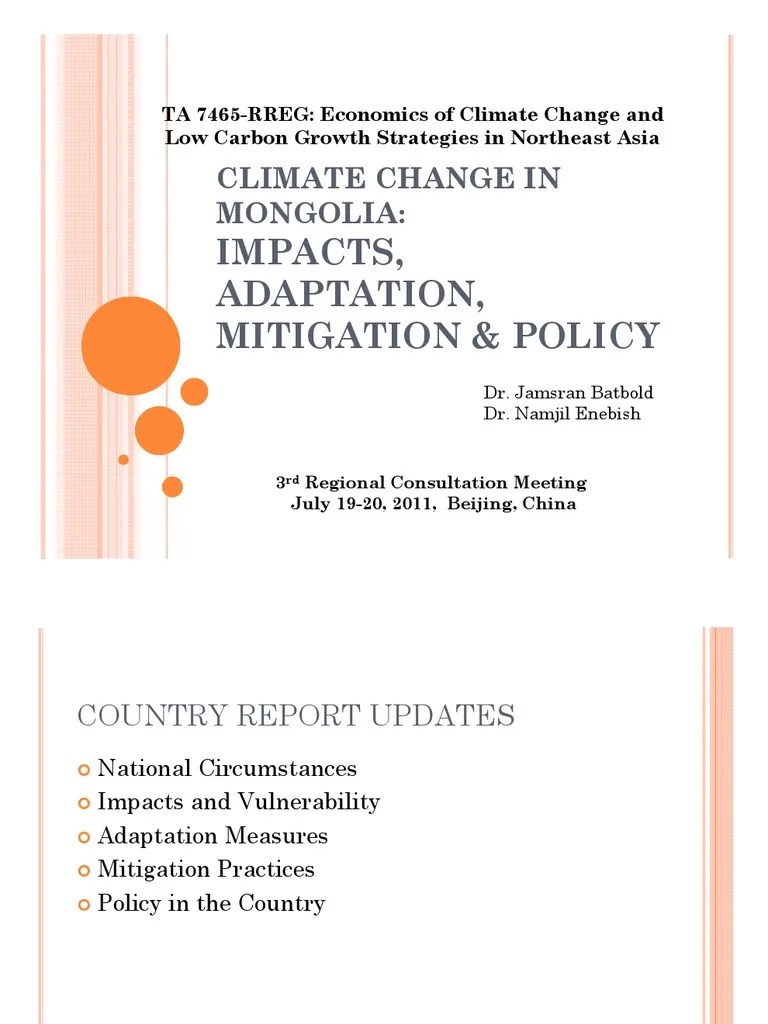 Climate Change In Mongolia | PDF | Climate Change Mitigation ...