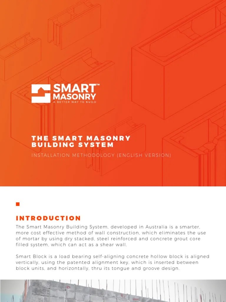 SMART-MASONRY-INSTALLATION-MANUAL English | PDF | Concrete | Masonry