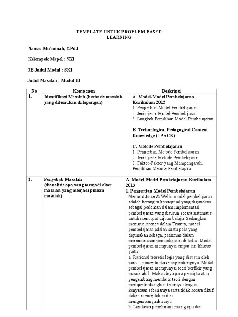 Template Untuk Problem Based Learning | PDF