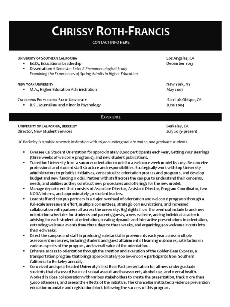 Two Resumes - Then And Now | PDF | University Of Southern California | University Of California