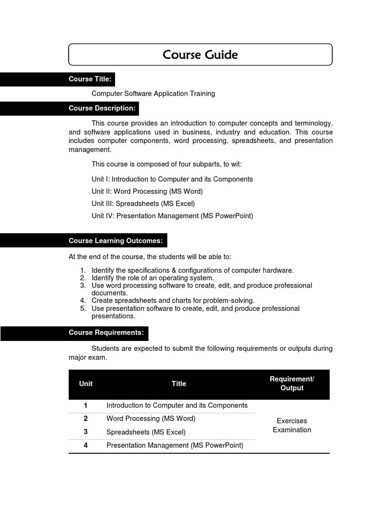 Part 1 Computer Software Application Module | PDF | Random Access ...
