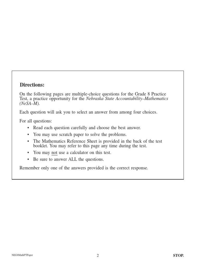 Grade 8 Mathematics Practice | PDF