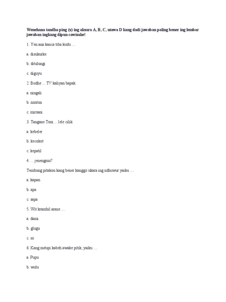 Soal bahasa jawa