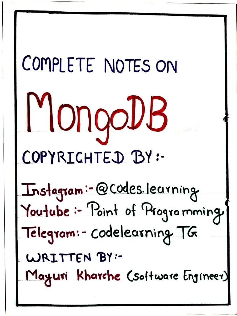 MongoDB Notes | PDF