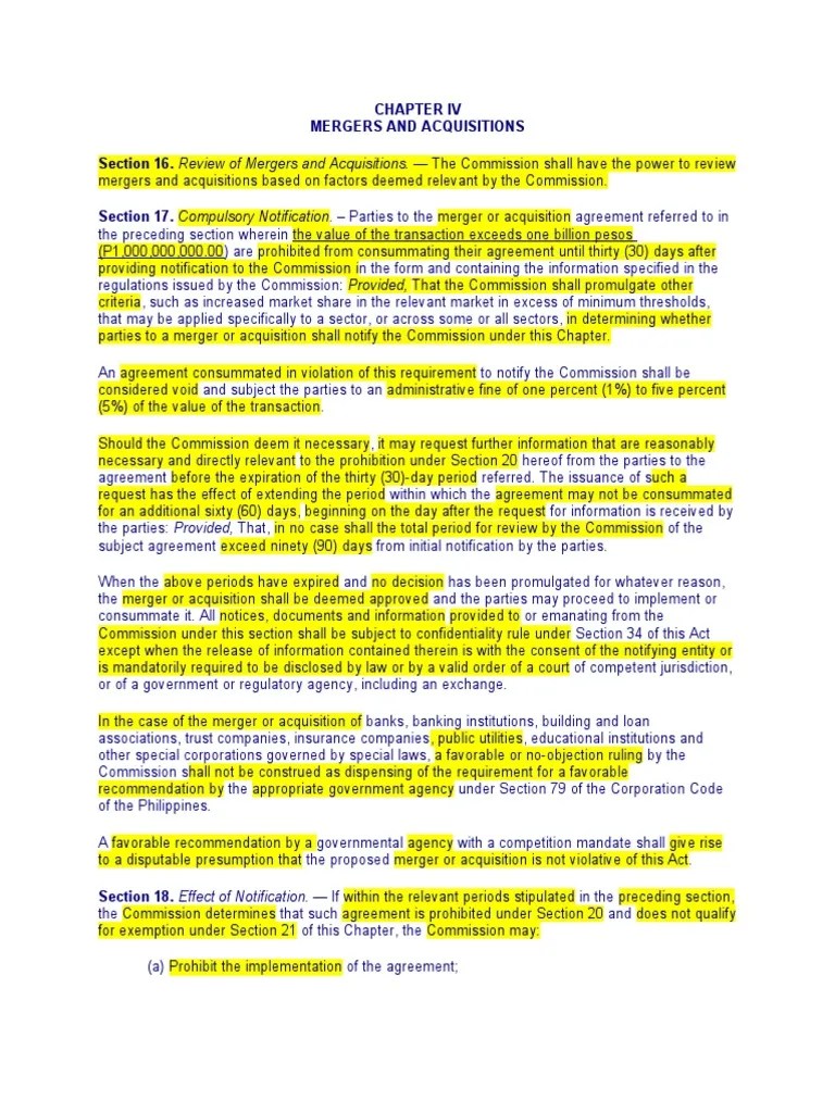 Competition Law | PDF | Mergers And Acquisitions | Stocks
