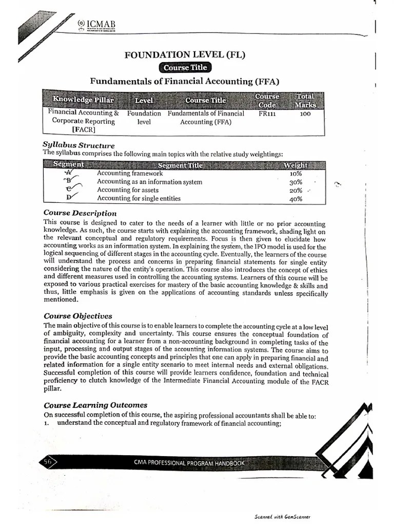 CMA 2021 Syllabus | PDF