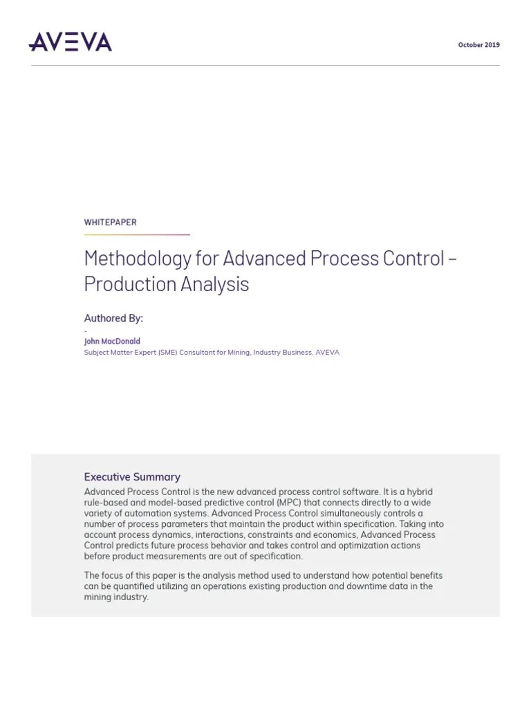 WhitePaper AVEVA MethodologyforAdvancedProcessControl 10-19 | PDF ...
