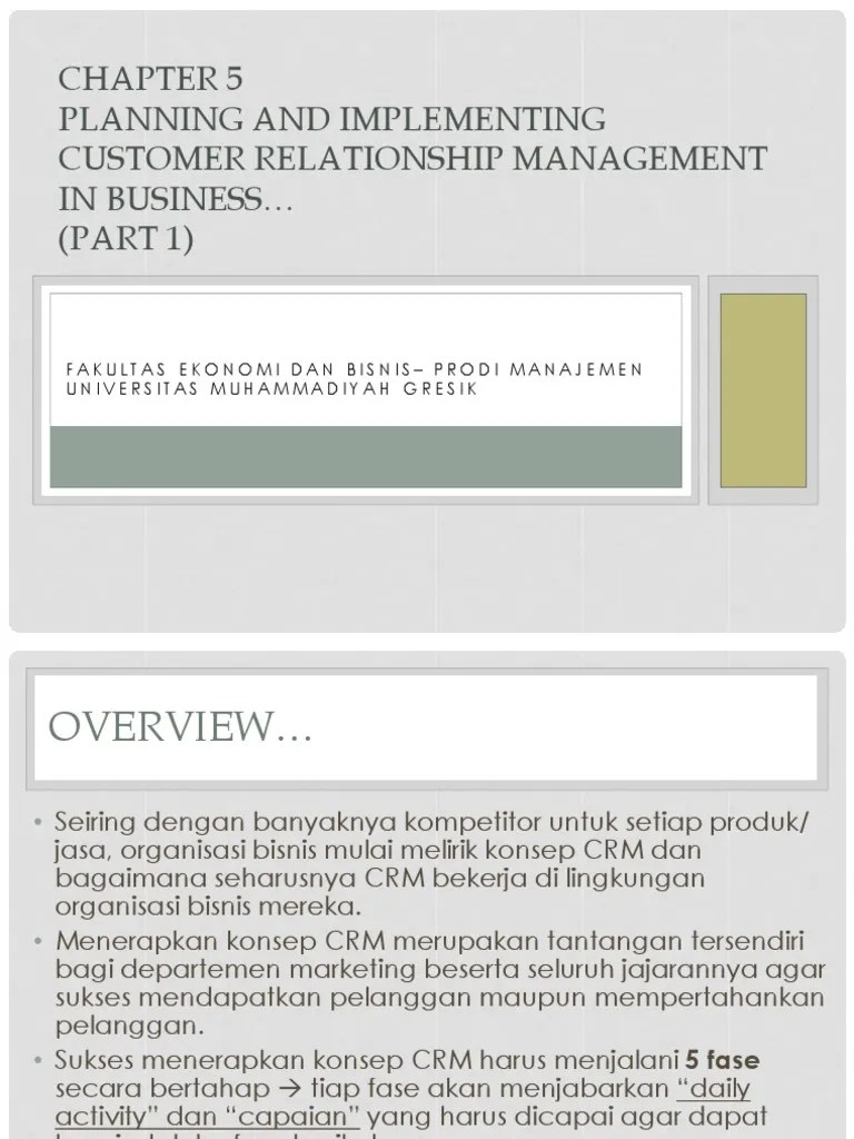 Materi Chapter 5 (Part 1) - CRM | PDF