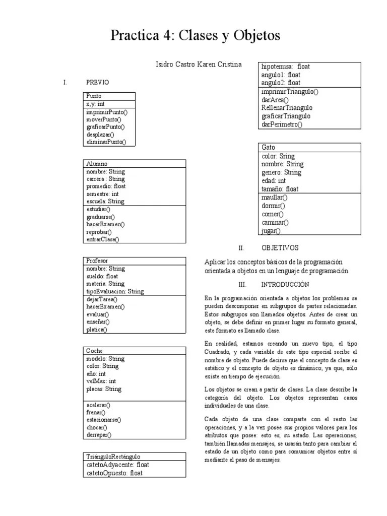 Practica 4 | PDF | Constructor (Programación Orientada A Objetos ...