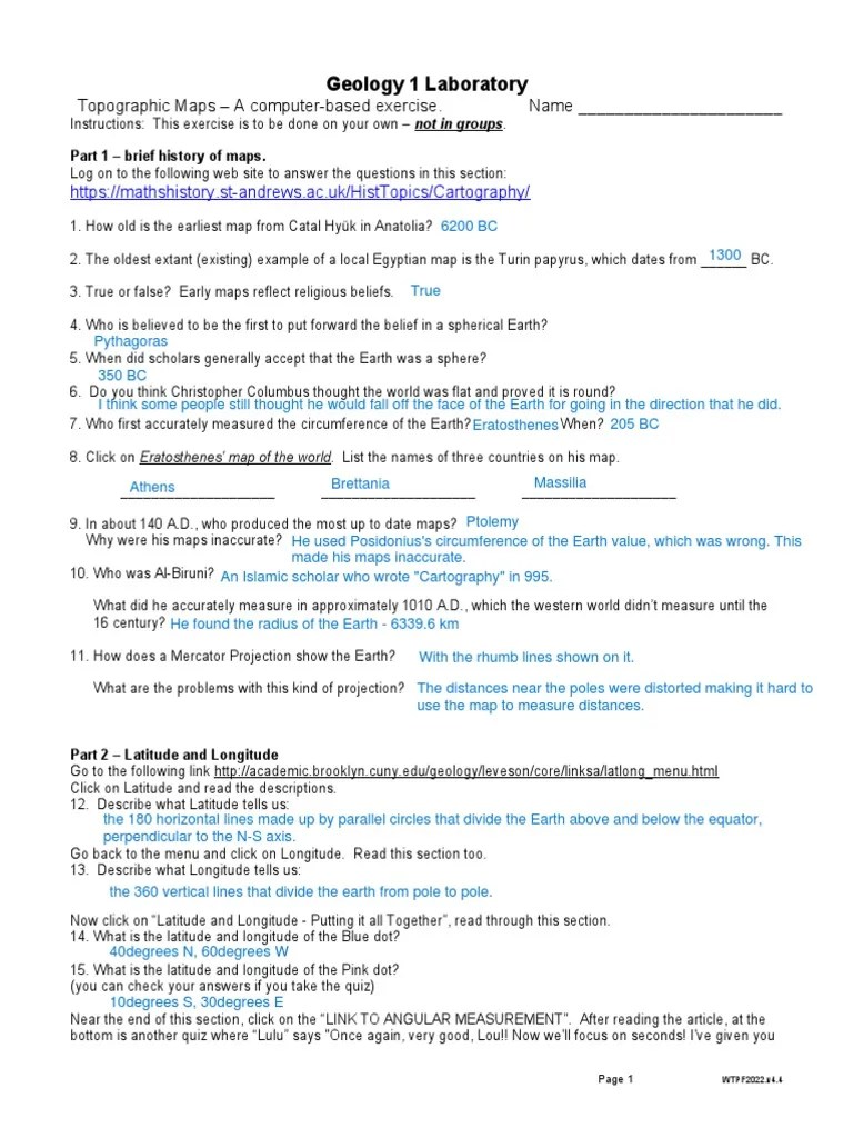Topo Maps Computer Lab - Tagged - Noname | PDF | Topography | Latitude