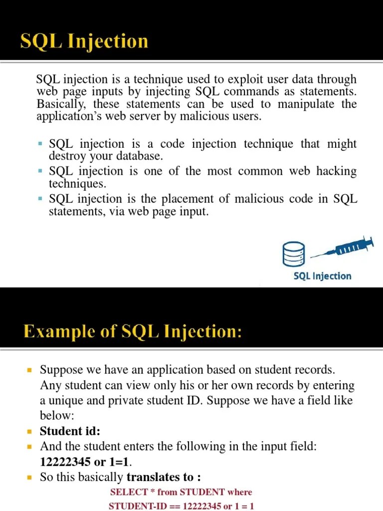 Understanding SQL Injection: A Detailed Explanation Of SQL Injection ...