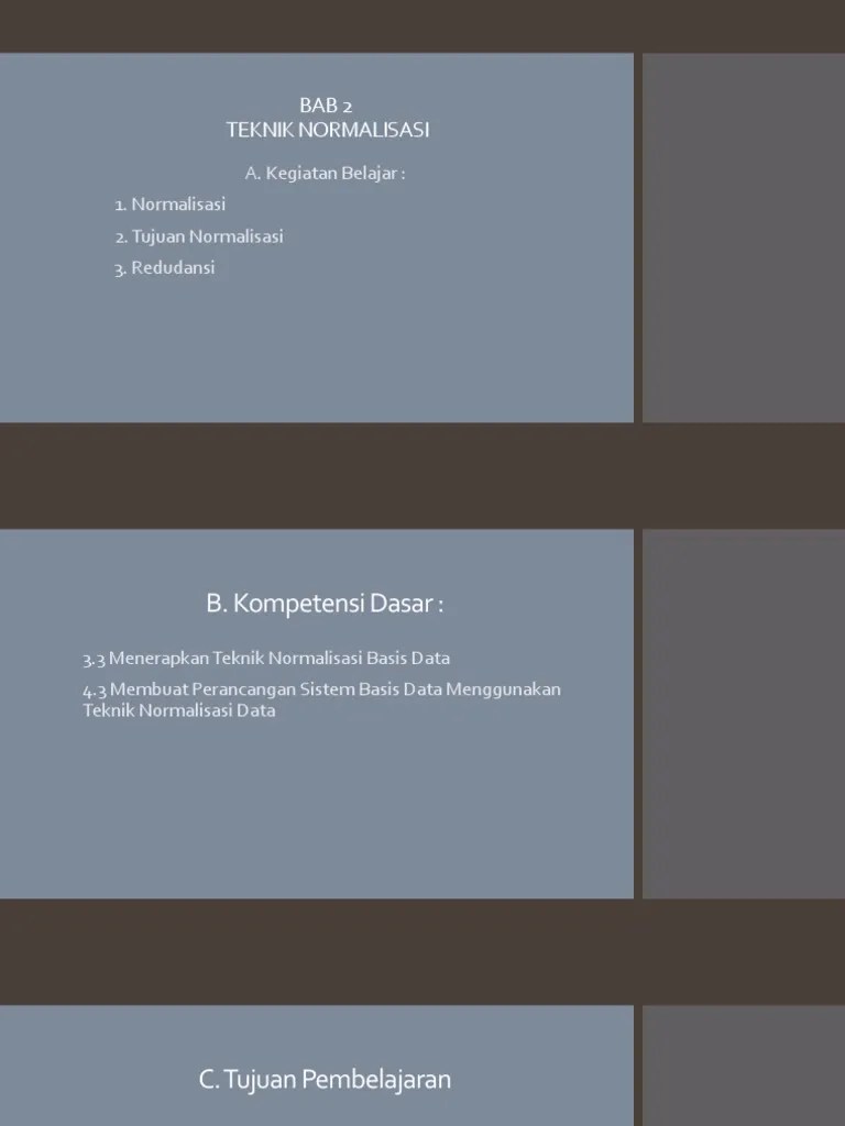 Bab 2 Teknik Normalisasi - 01 | PDF