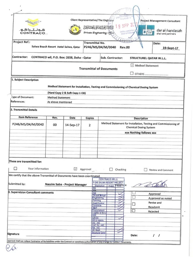P246-MS-04-M-0040, Rev. 00 - Method Statement For Installation, Testing ...