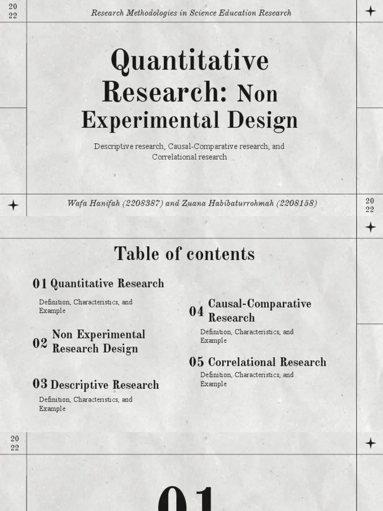 Task 1 - Quantitative Research Non Experimental Research | PDF ...